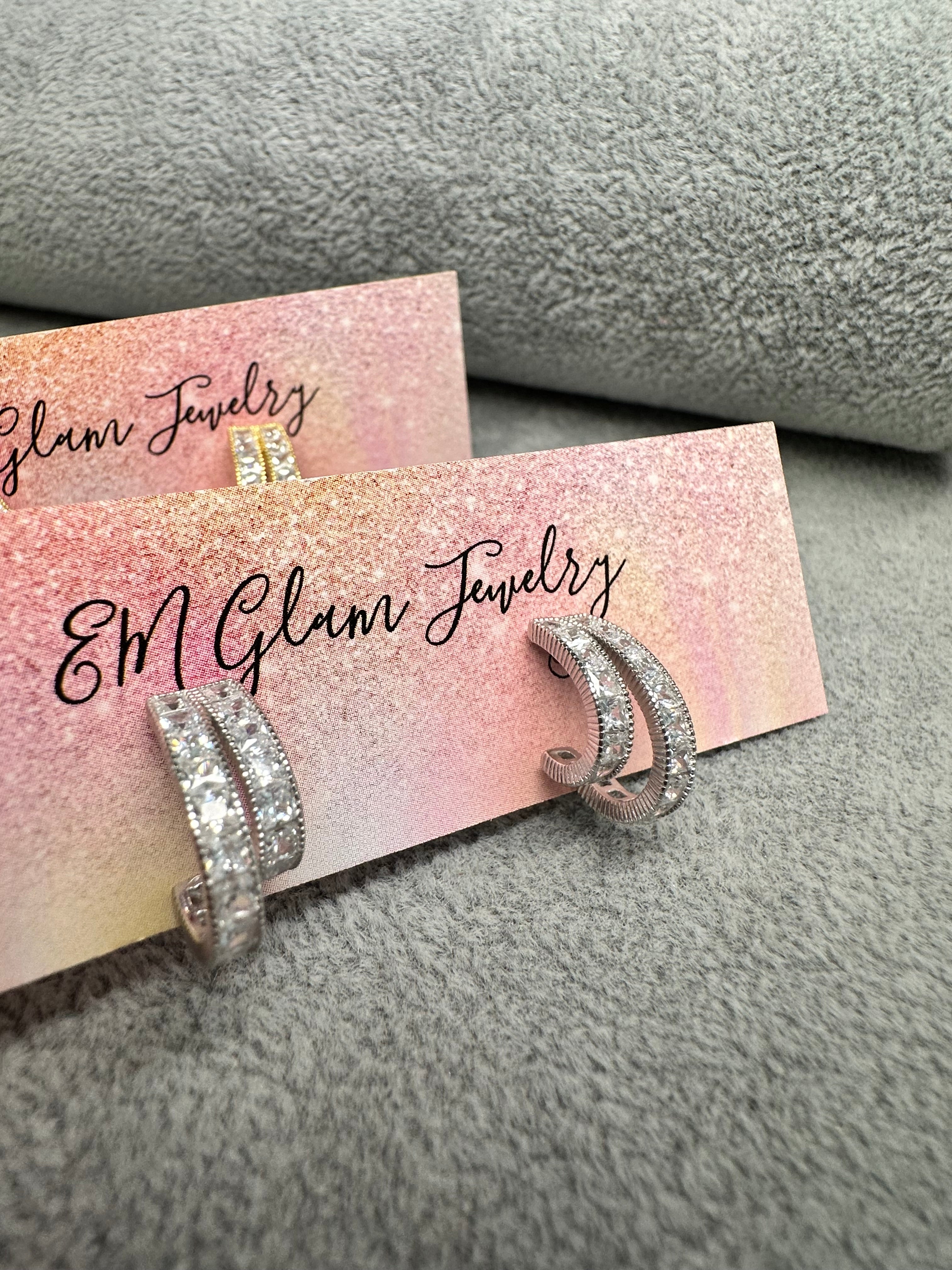 Half Bling Hoops
