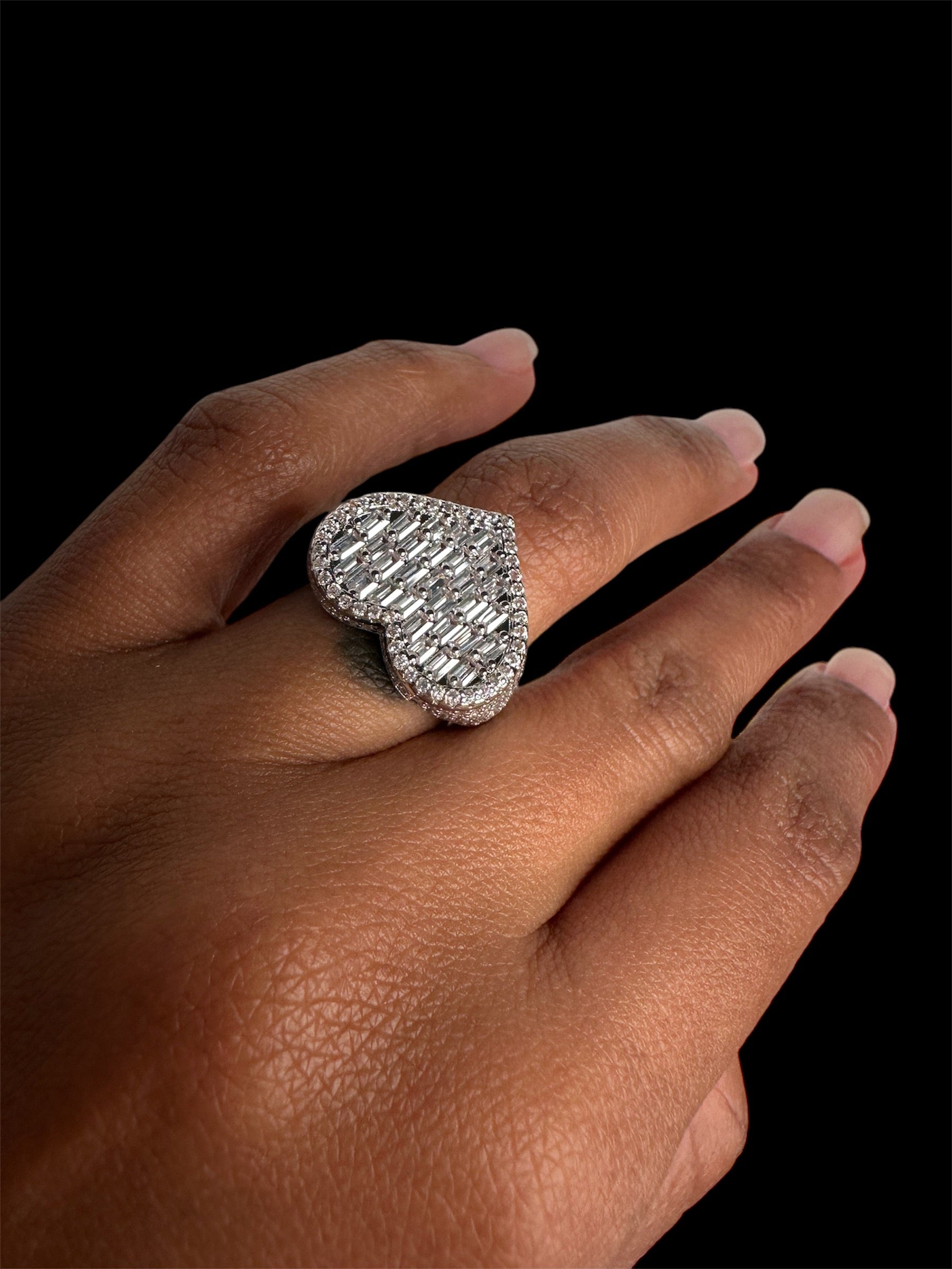 Heart Baguette Ring