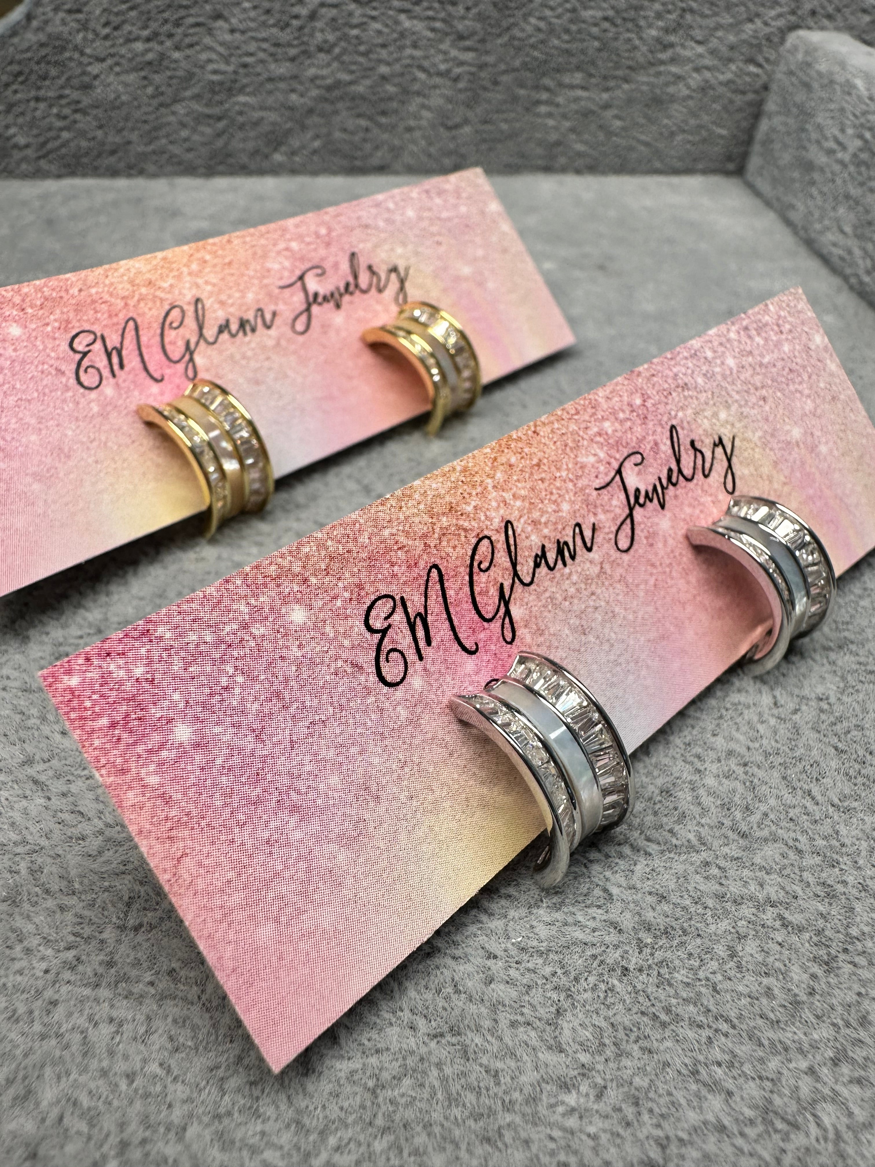 Half Moon Baguette Earrings