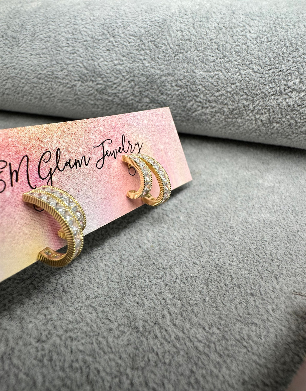 Half Bling Hoops