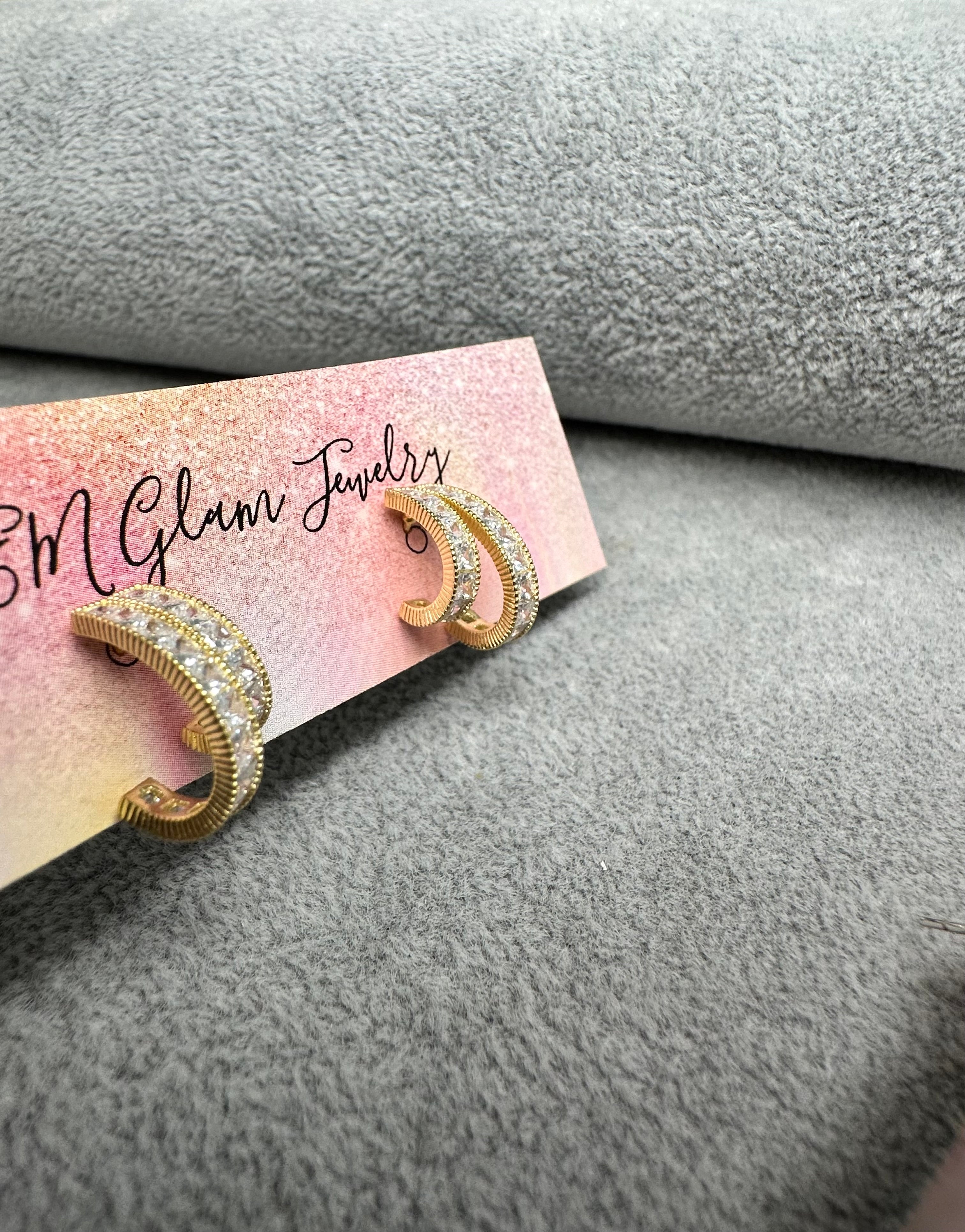 Half Bling Hoops