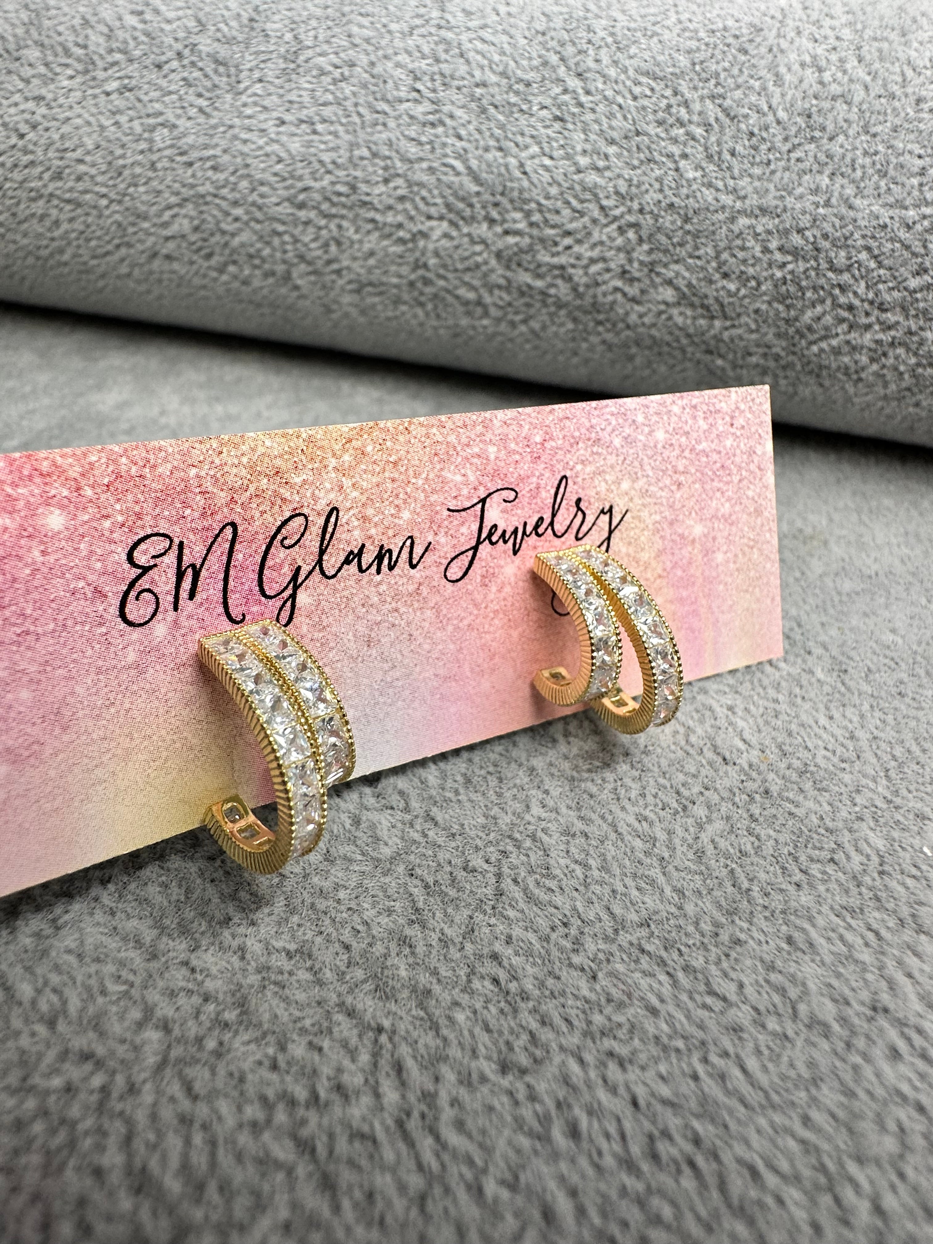 Half Bling Hoops