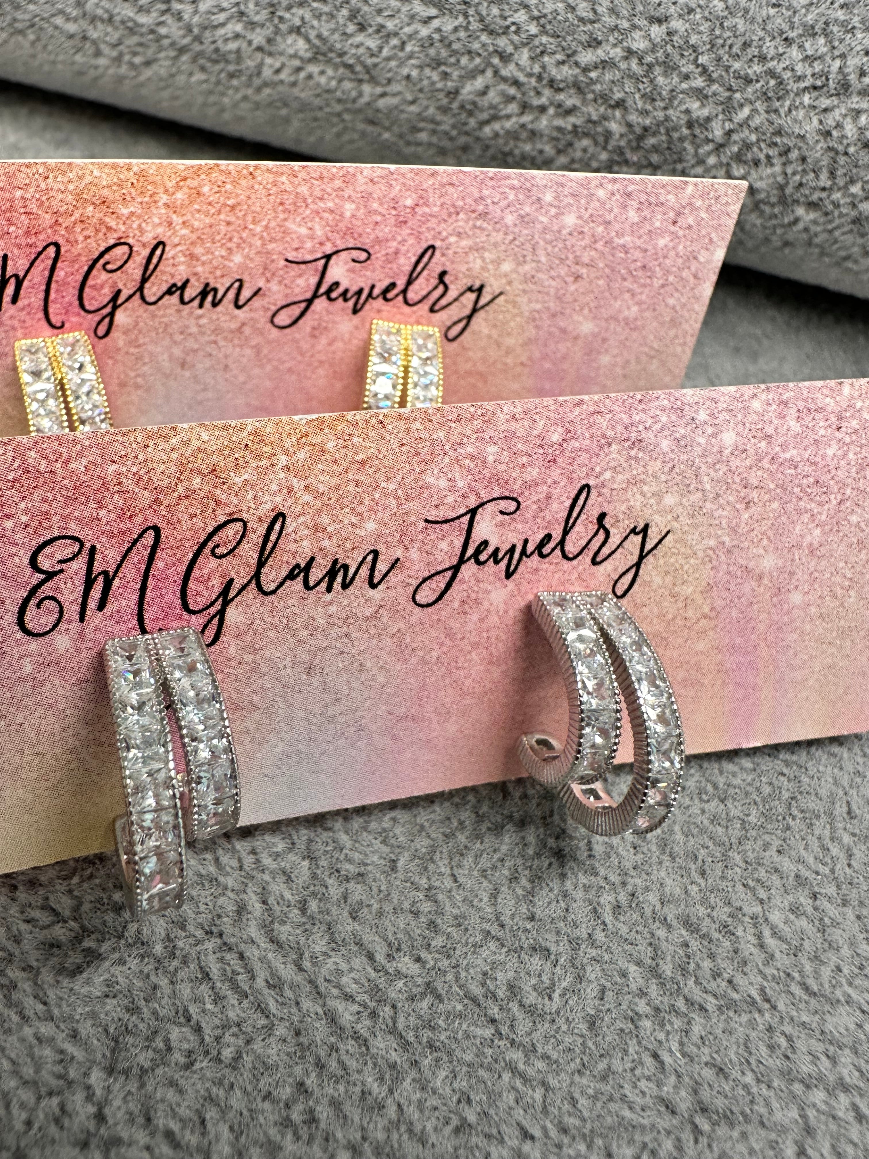 Half Bling Hoops