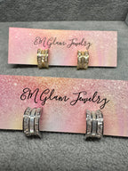Half Moon Baguette Earrings
