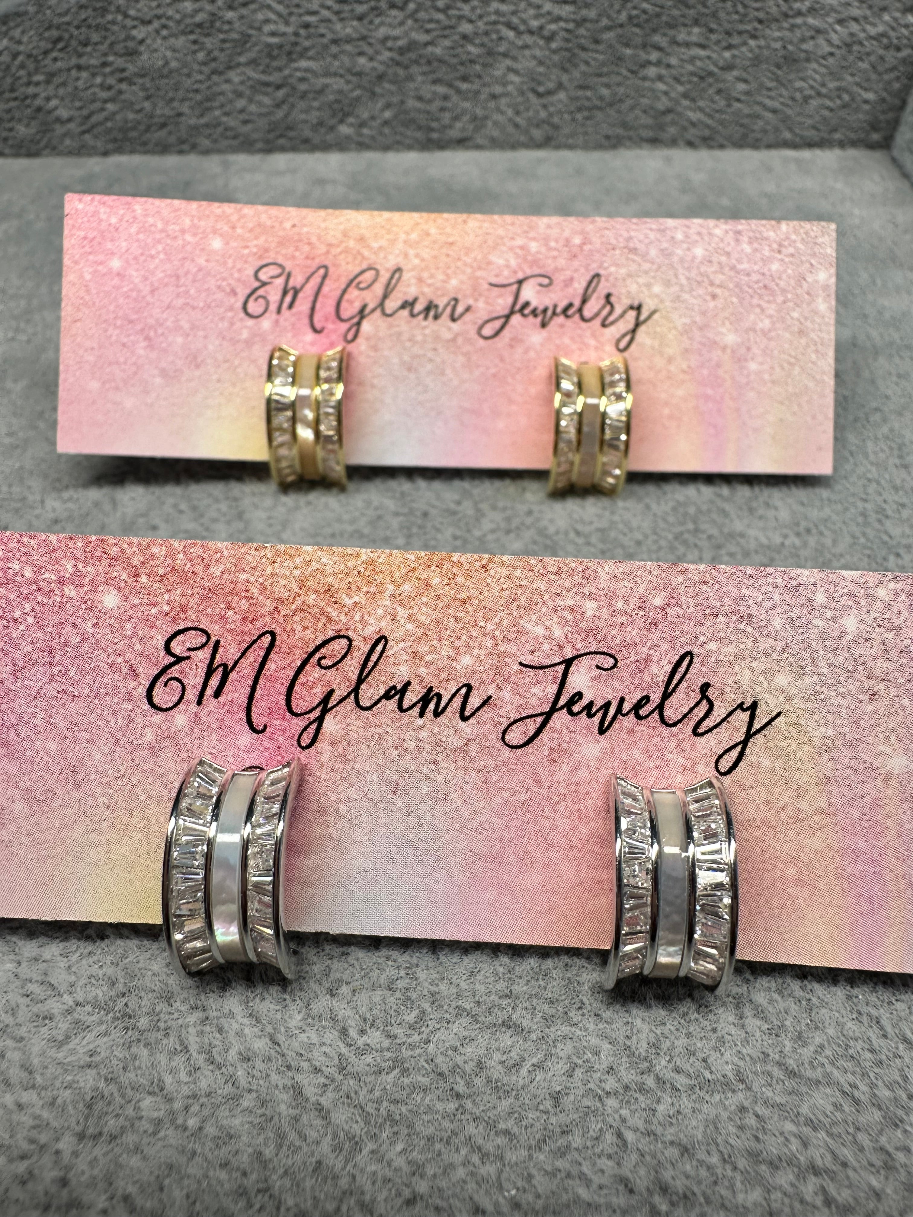 Half Moon Baguette Earrings