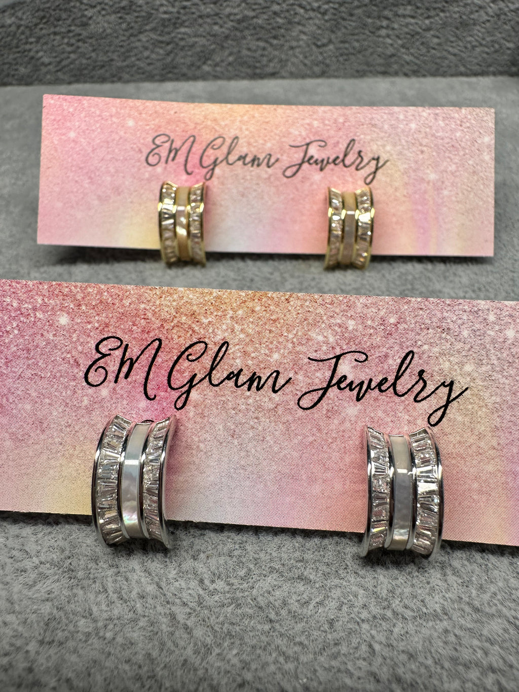 Half Moon Baguette Earrings
