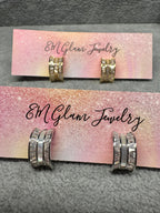 Half Moon Baguette Earrings