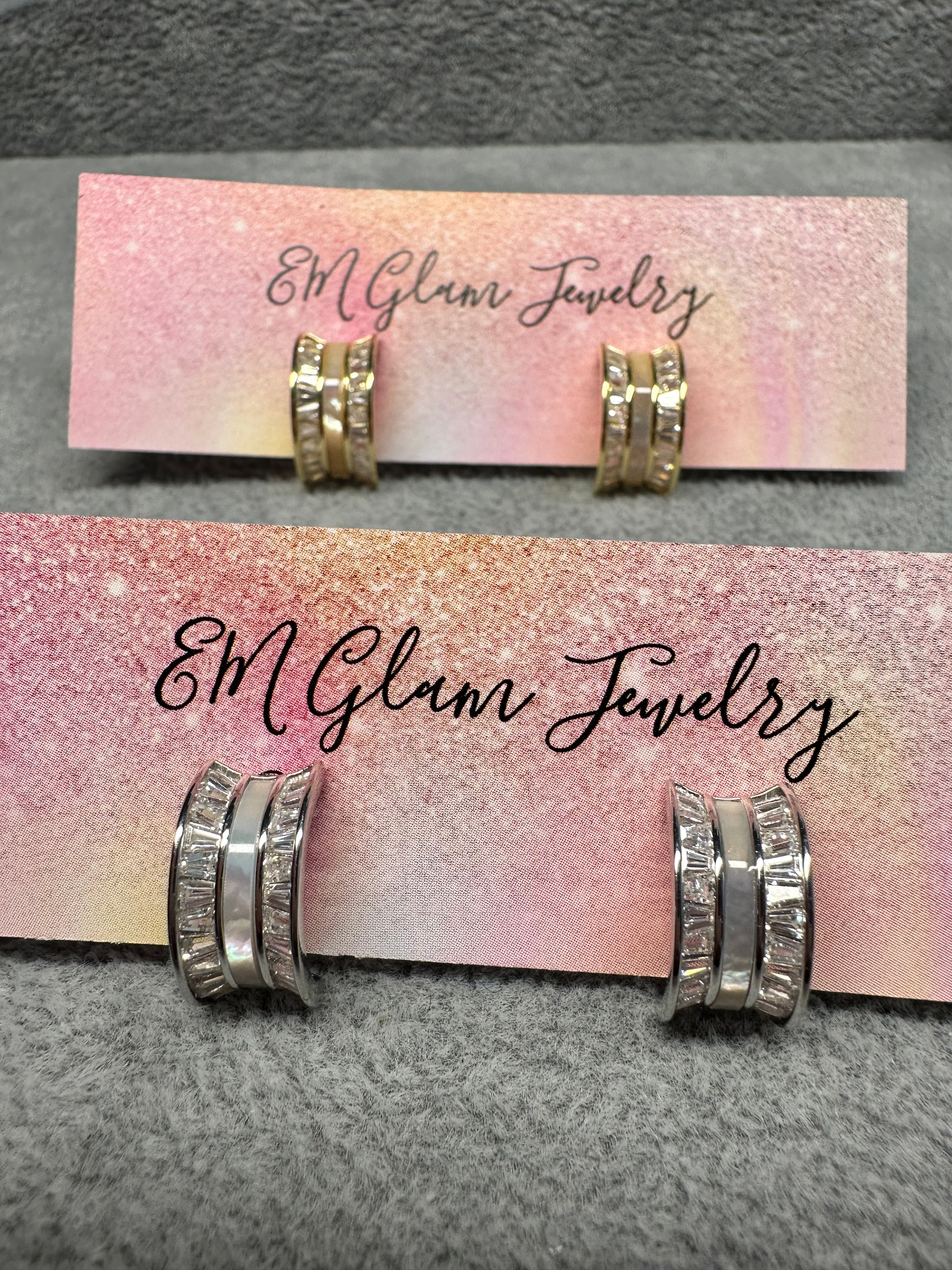 Half Moon Baguette Earrings