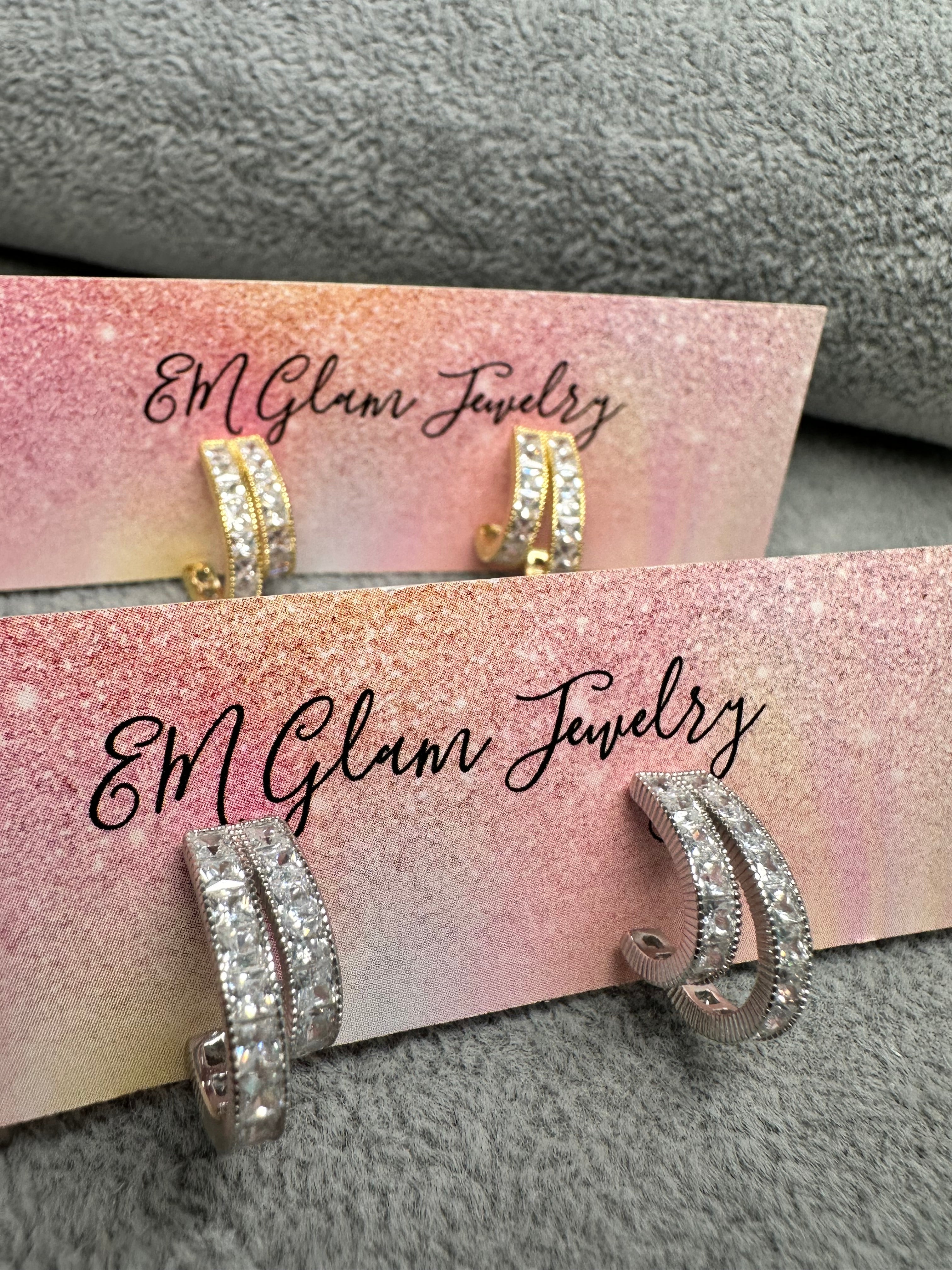 Half Bling Hoops