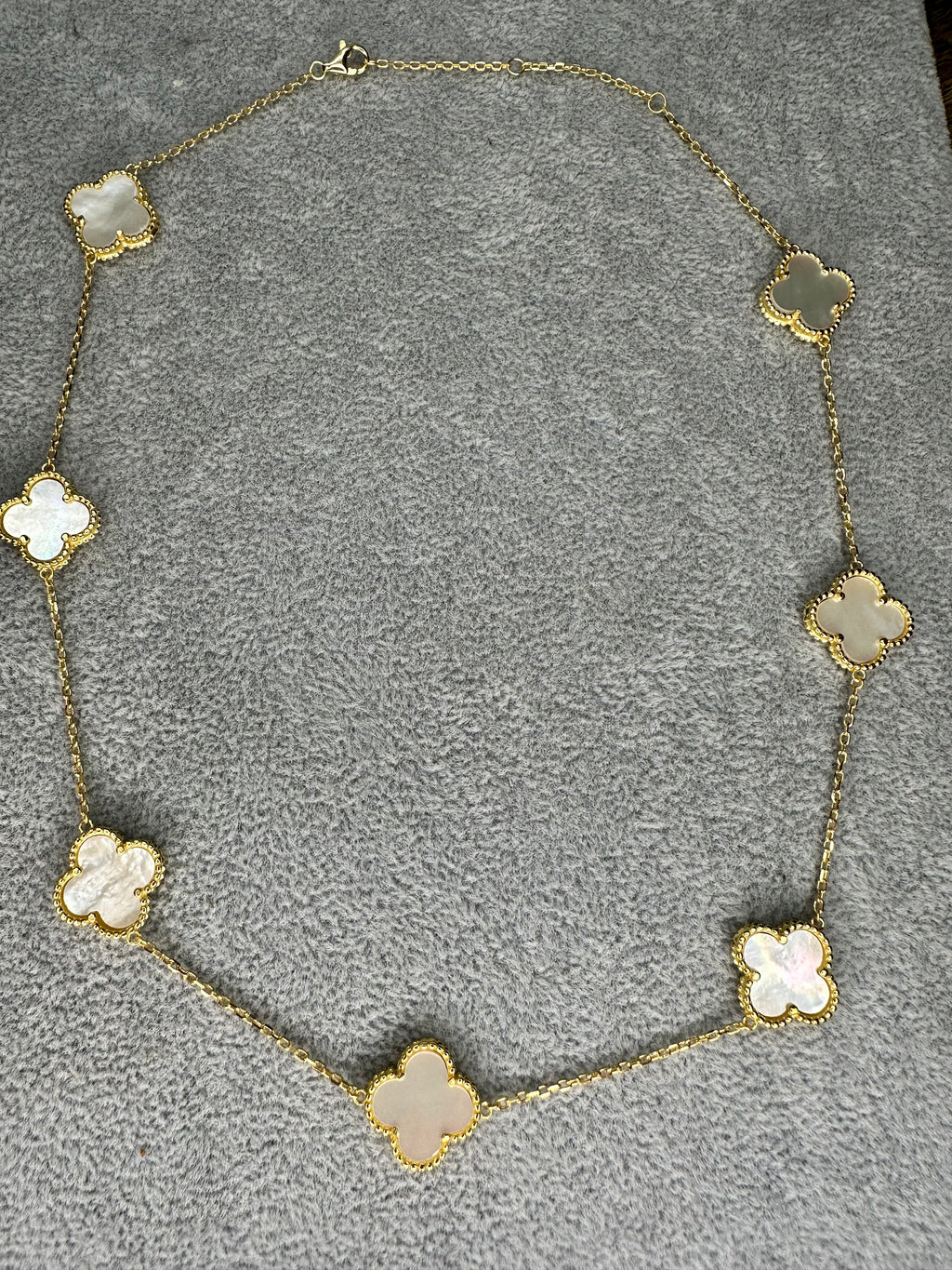 White Sterling Silver Clover Chain