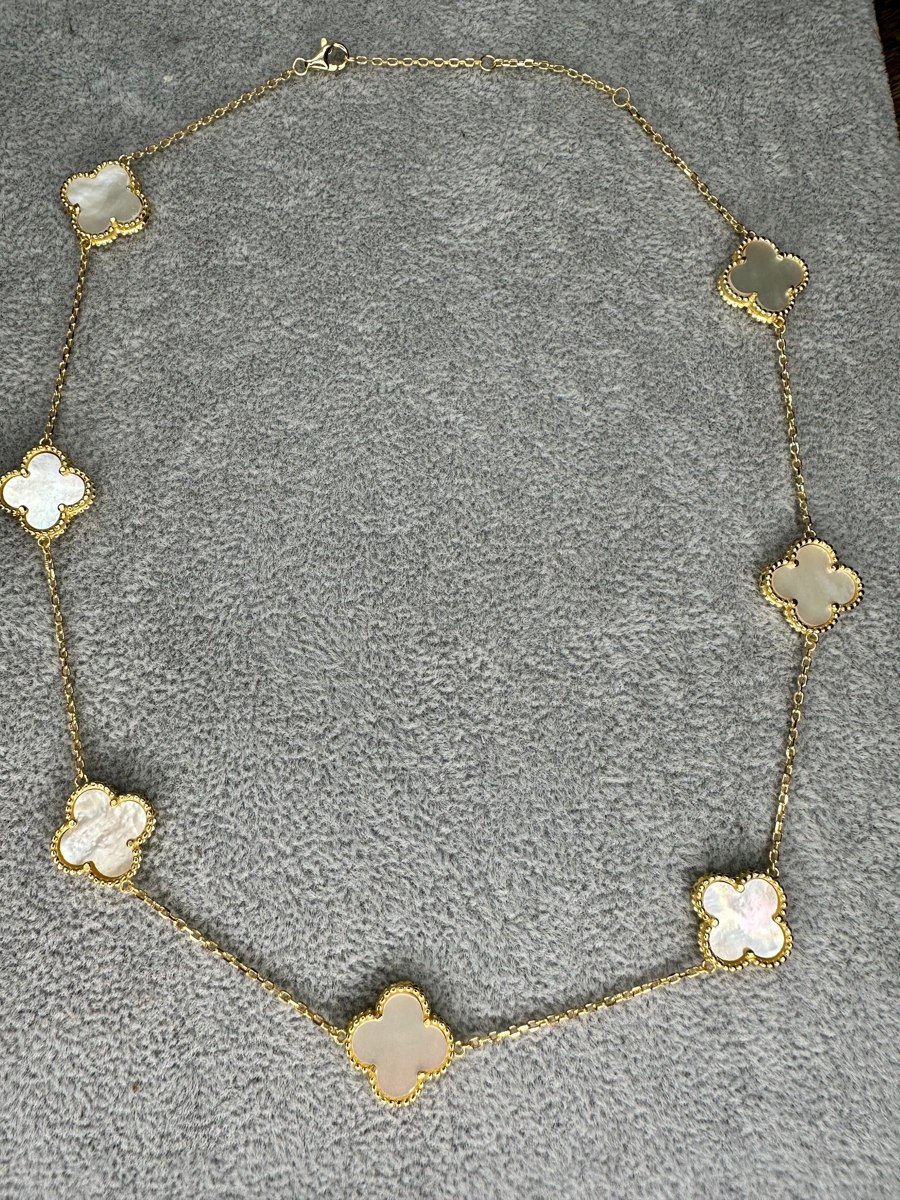 White Sterling Silver Clover Chain