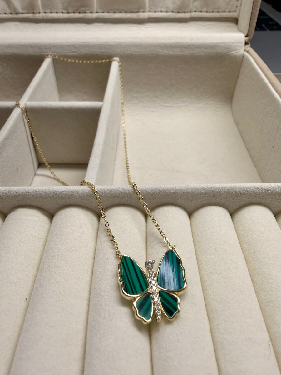 Emerald Butterfly Necklace