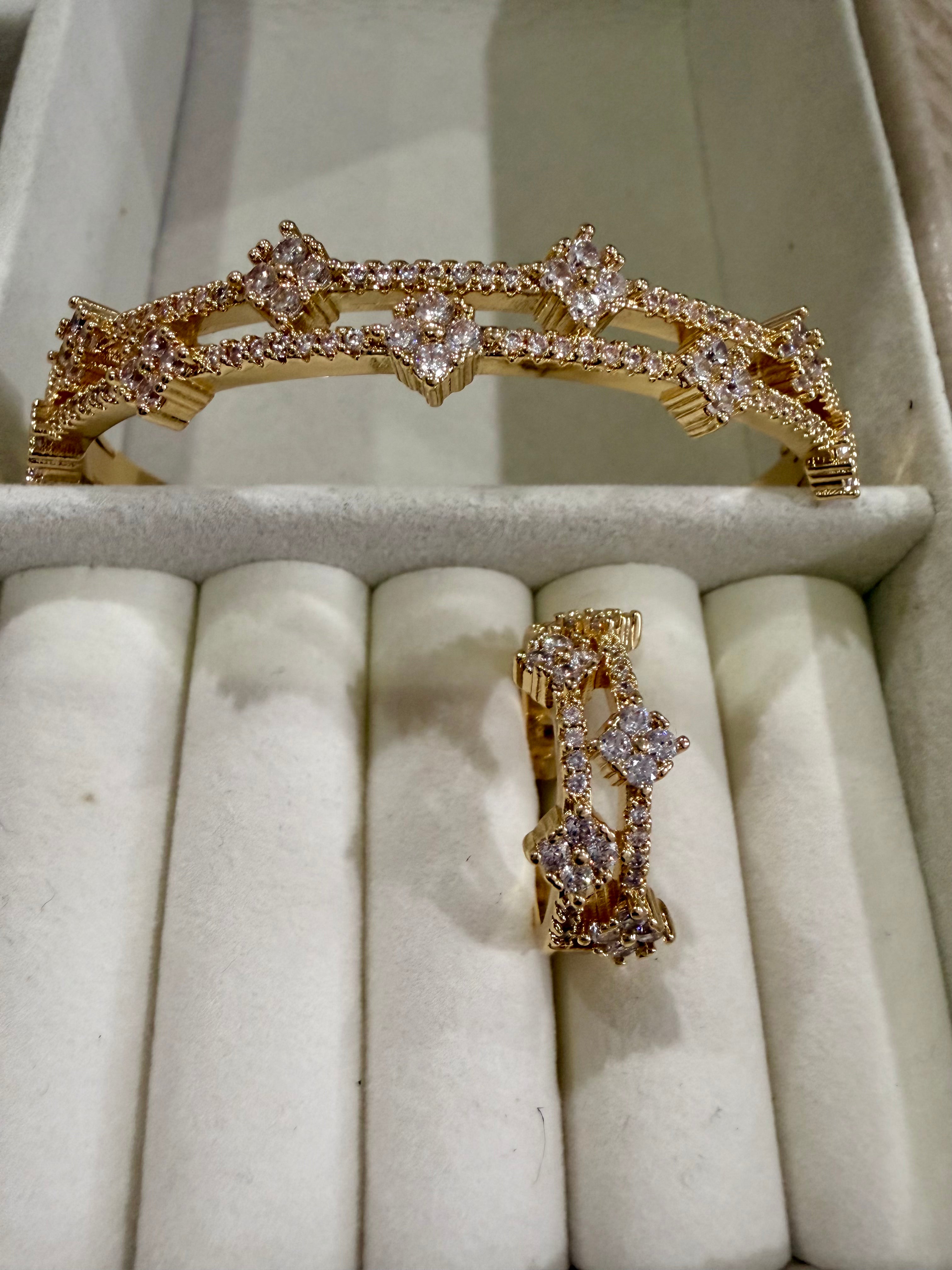 Crystal Bloom Bangle Set