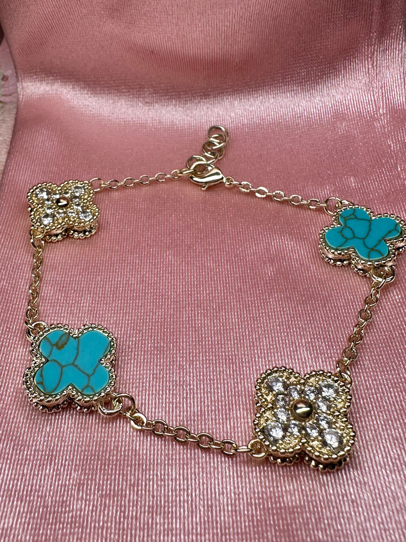 Turquoise Royal Clover Bracelet