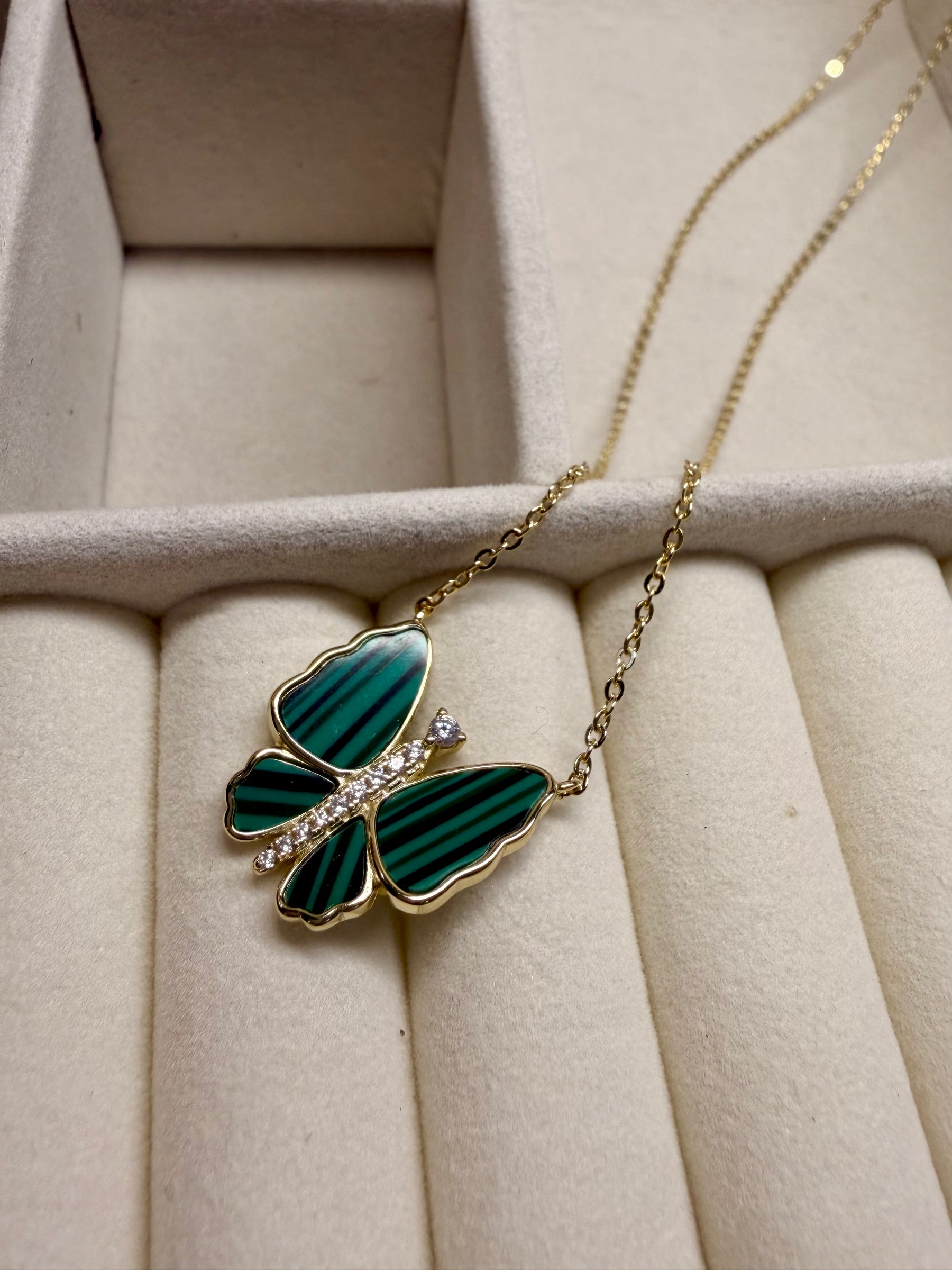 Emerald Butterfly Necklace