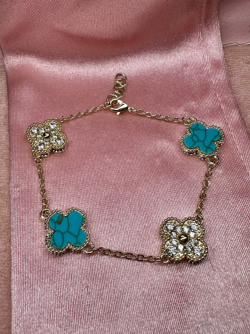 Turquoise Royal Clover Bracelet