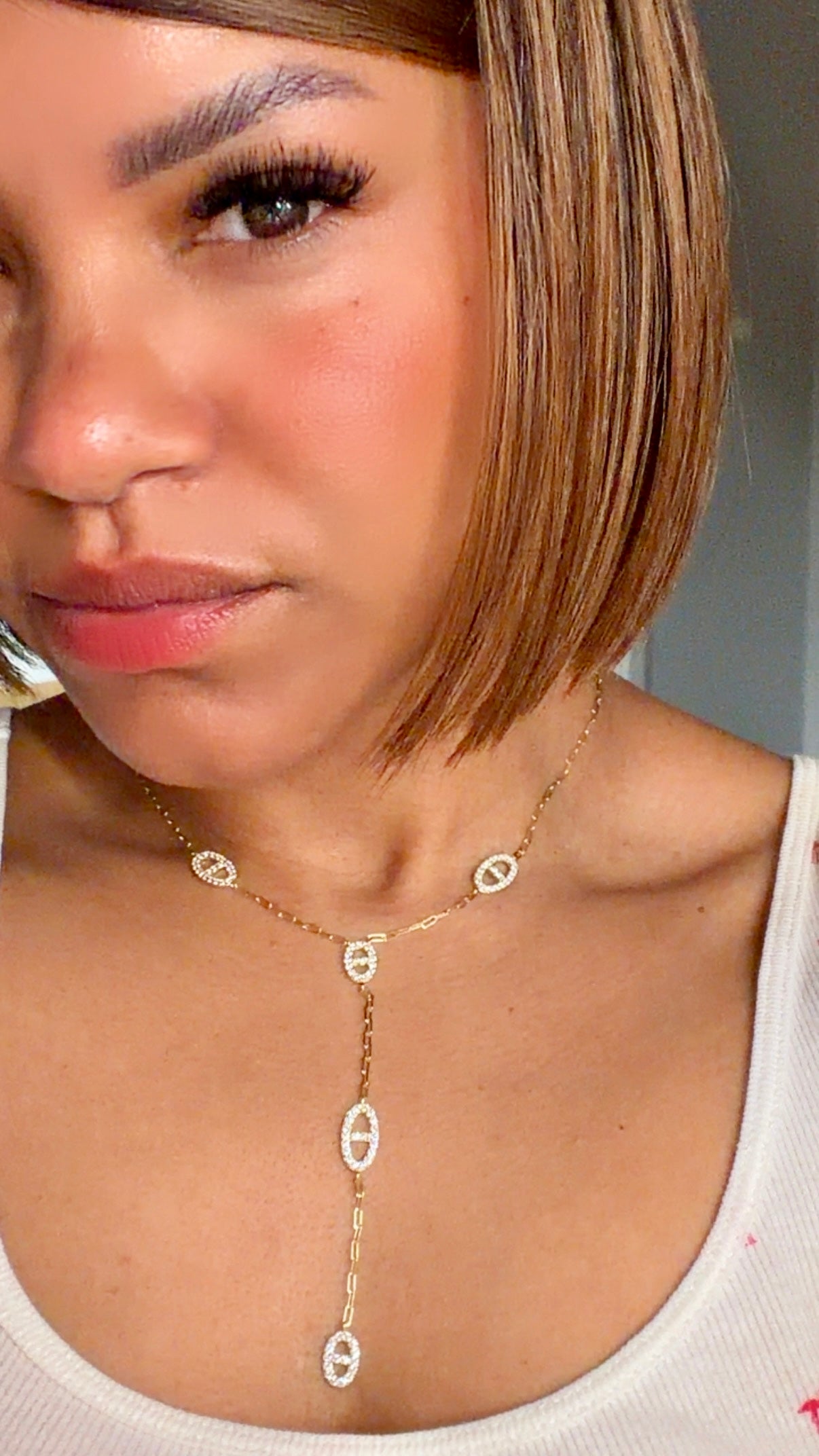 Oval Halo Necklace