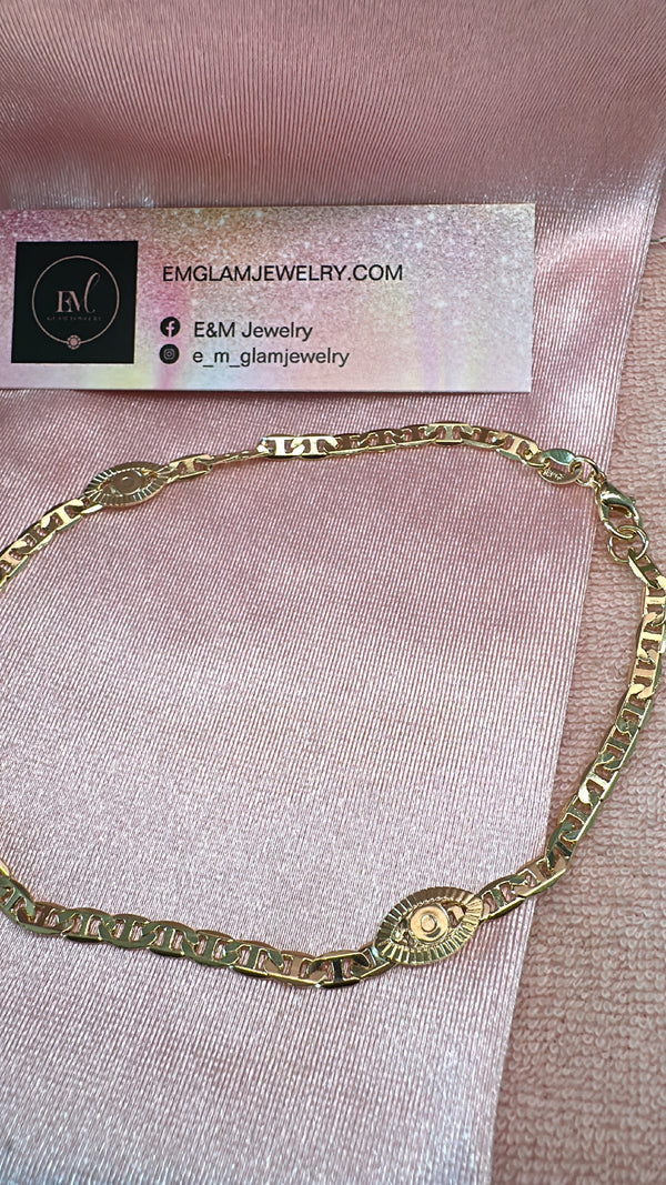 Golden Evil Eye Anklet