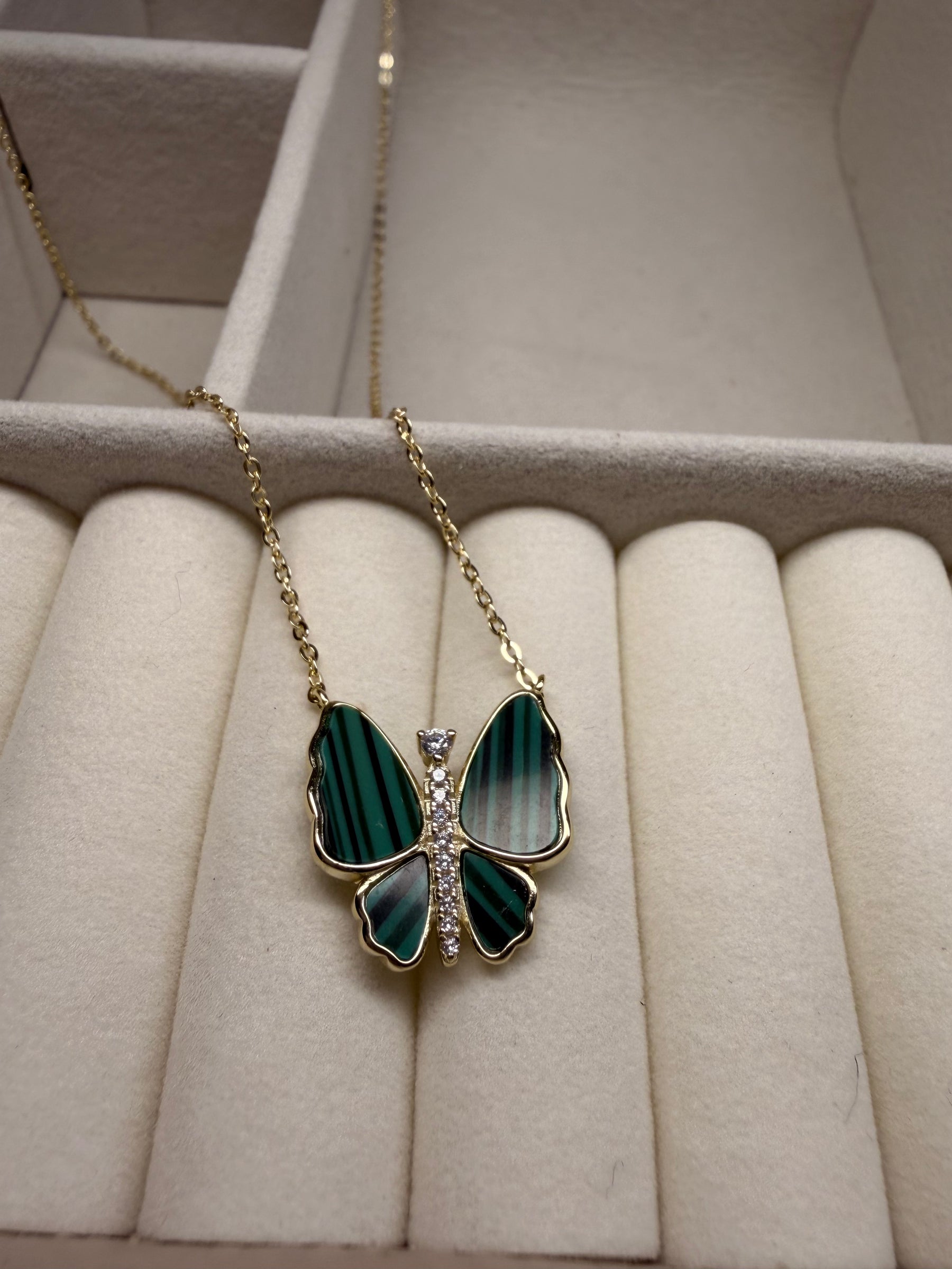 Emerald Butterfly Necklace