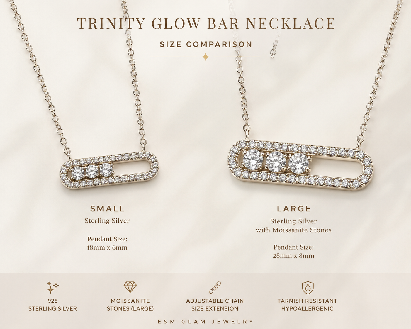 Trinity Glow Bar Necklace