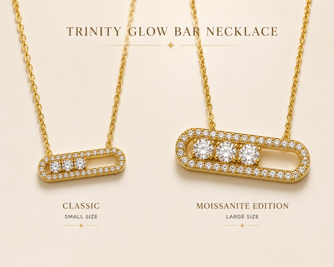 Trinity Glow Bar Necklace