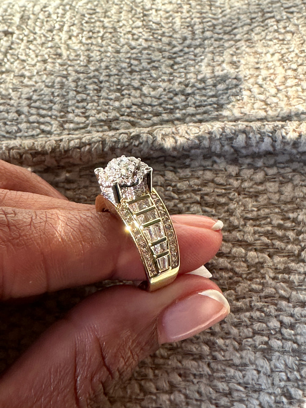 Double Tone Bling Flower Ring