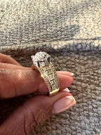 Double Tone Bling Flower Ring