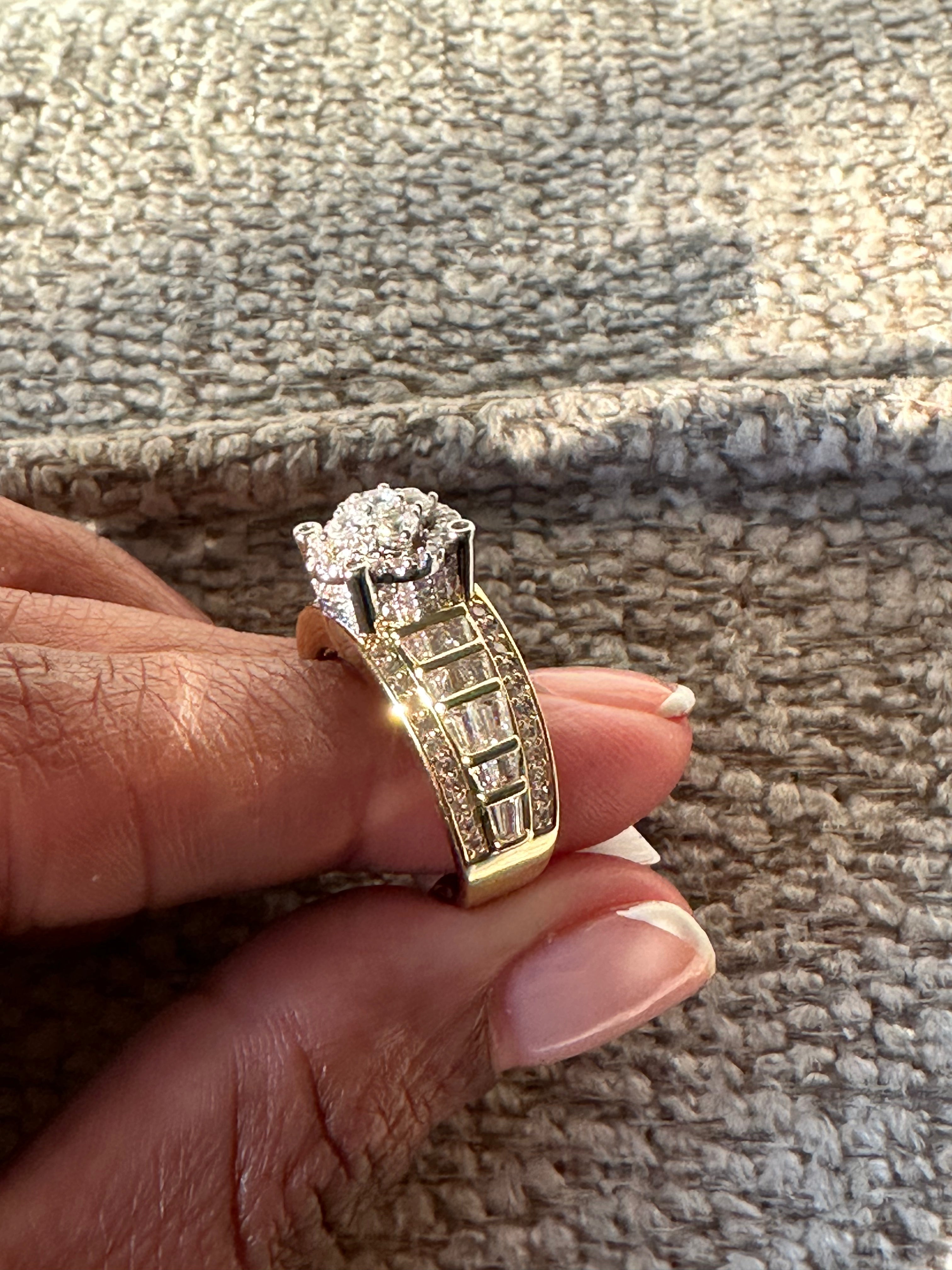 Double Tone Bling Flower Ring