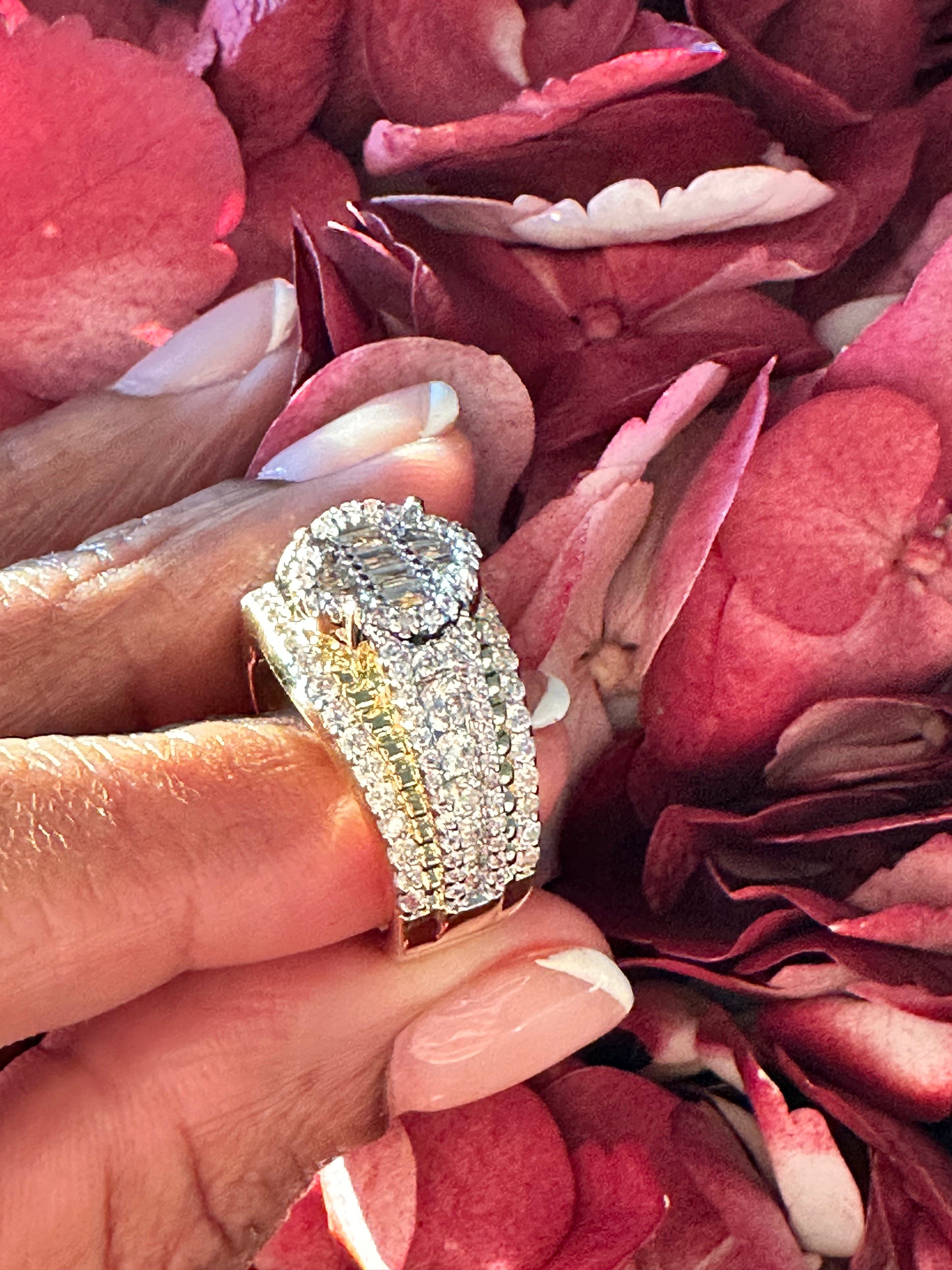 Double Tone Baguette Ring