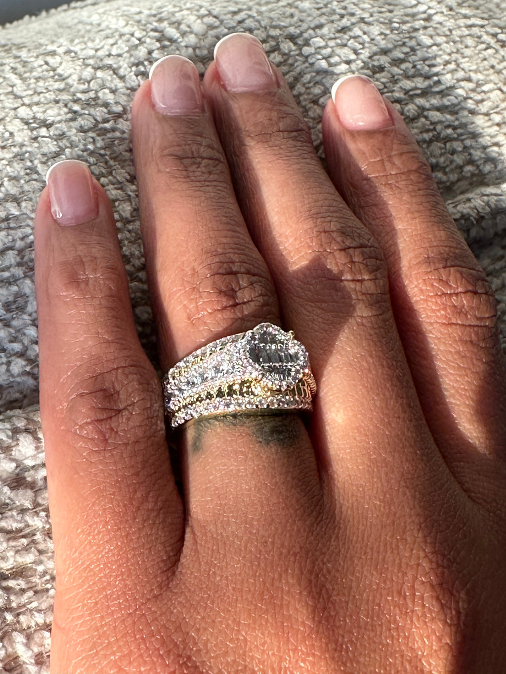Double Tone Baguette Ring