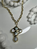 Baroque Pearly Cross Chain
