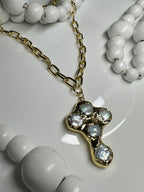 Baroque Pearly Cross Chain