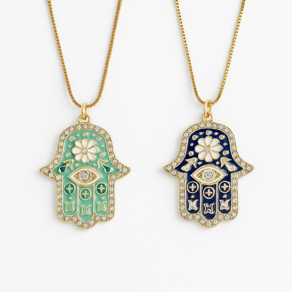 Divine Aura Hamsa Necklace