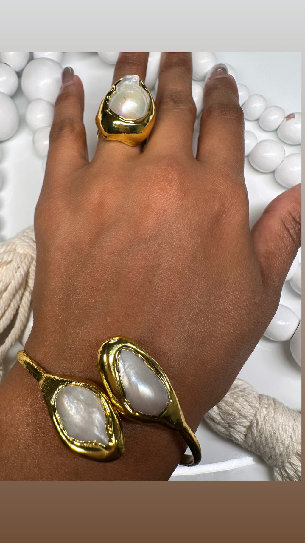 Baroque Pearl Gold Ring