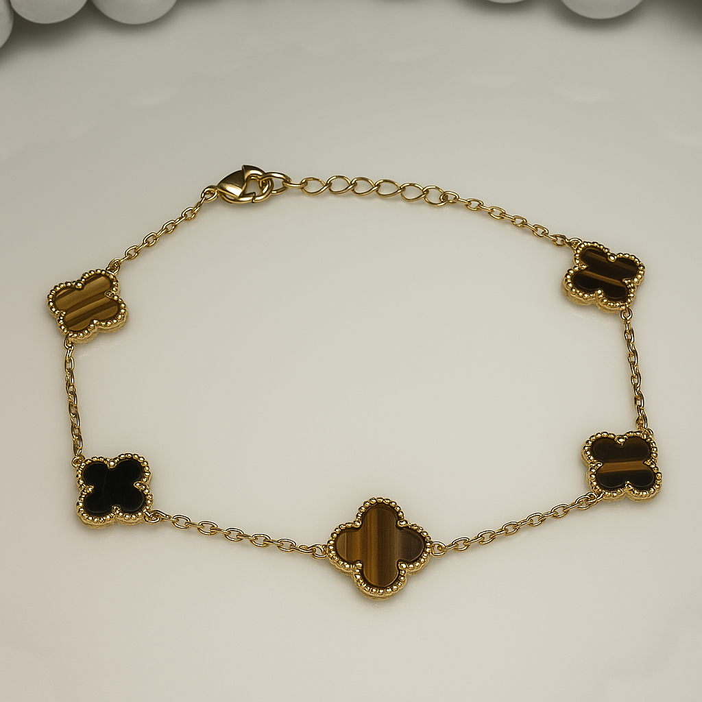 Tiger Eye Clover Bracelet