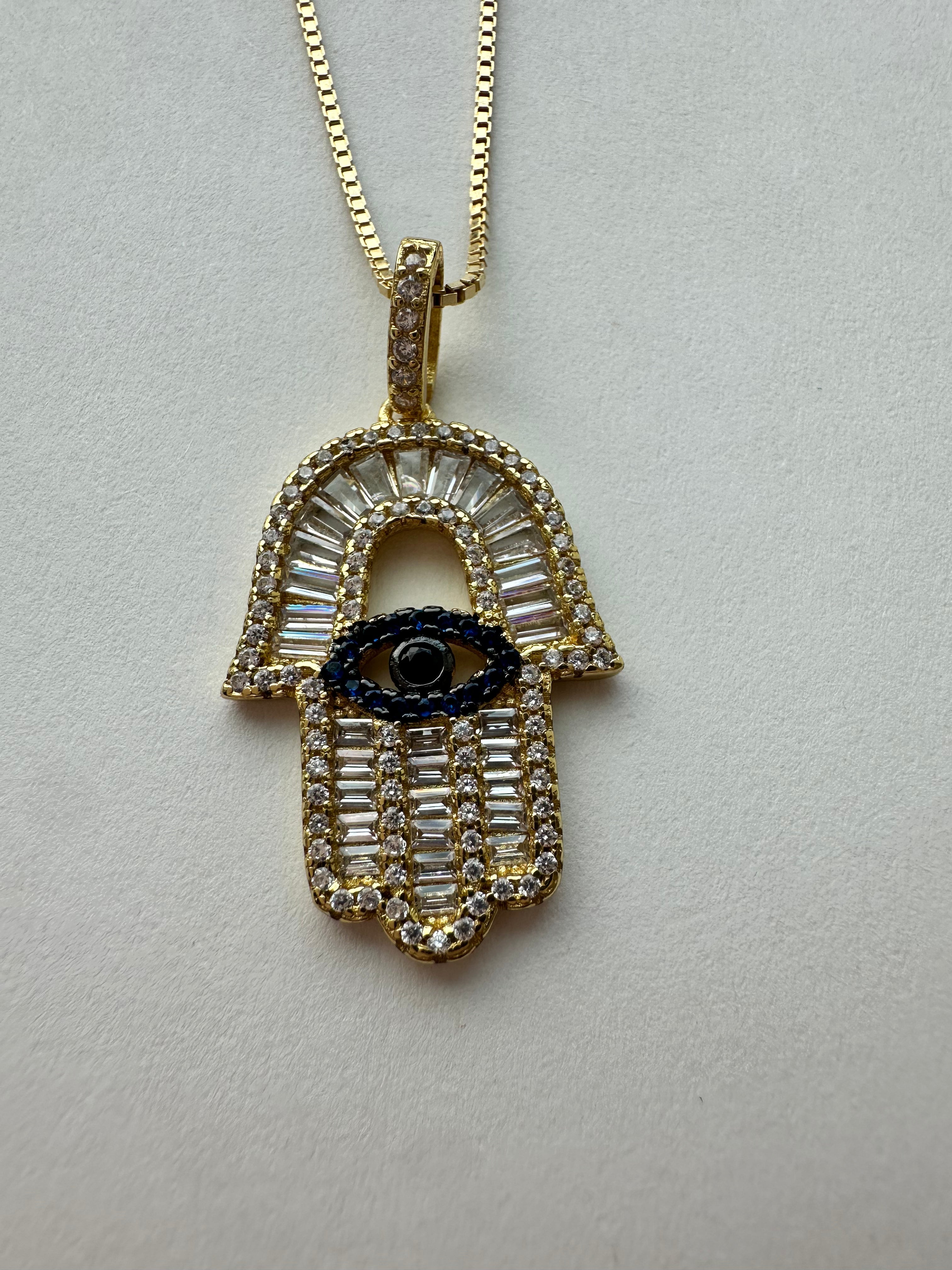 Radiant Hamsa Eye Necklace
