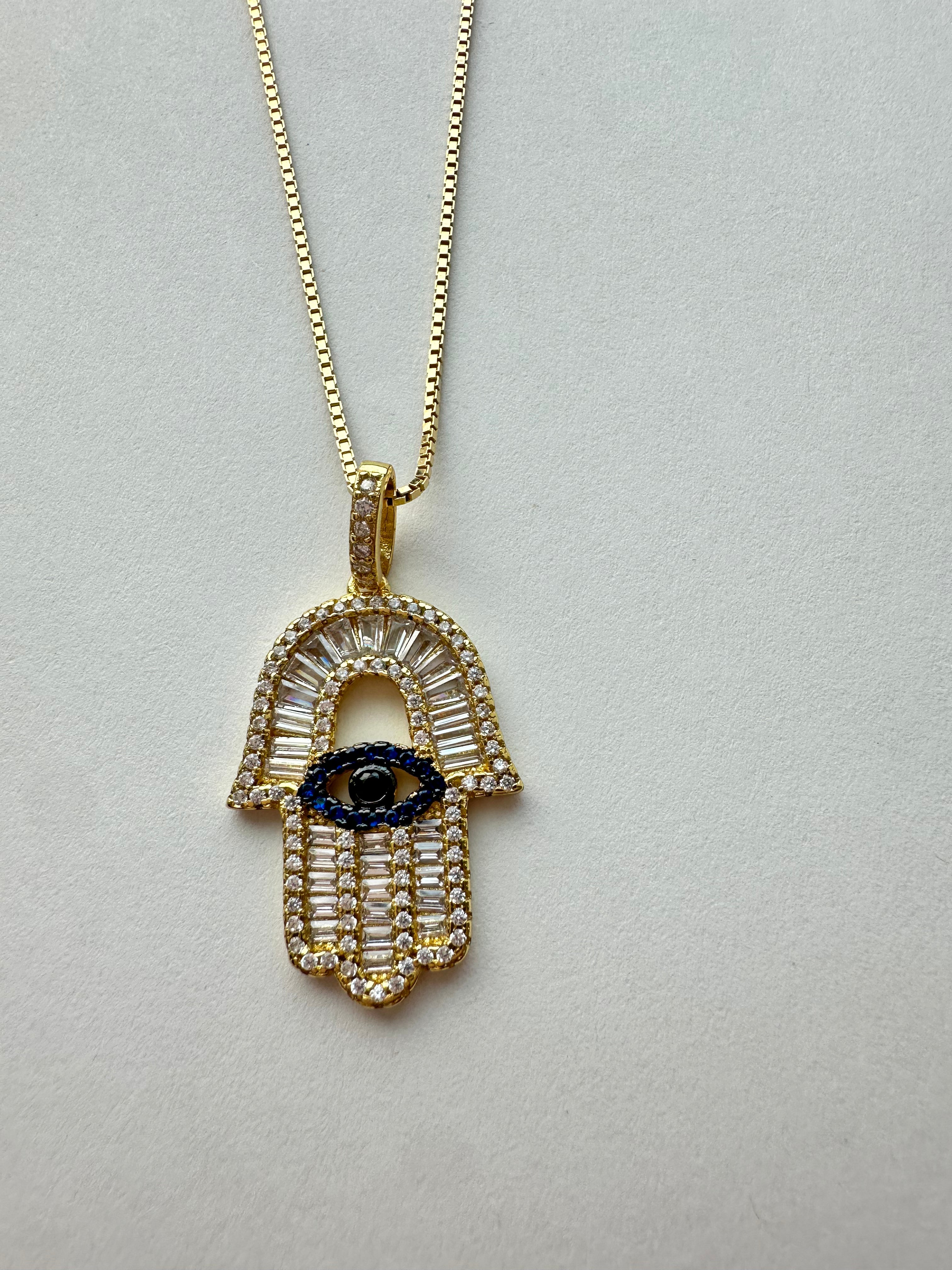 Radiant Hamsa Eye Necklace