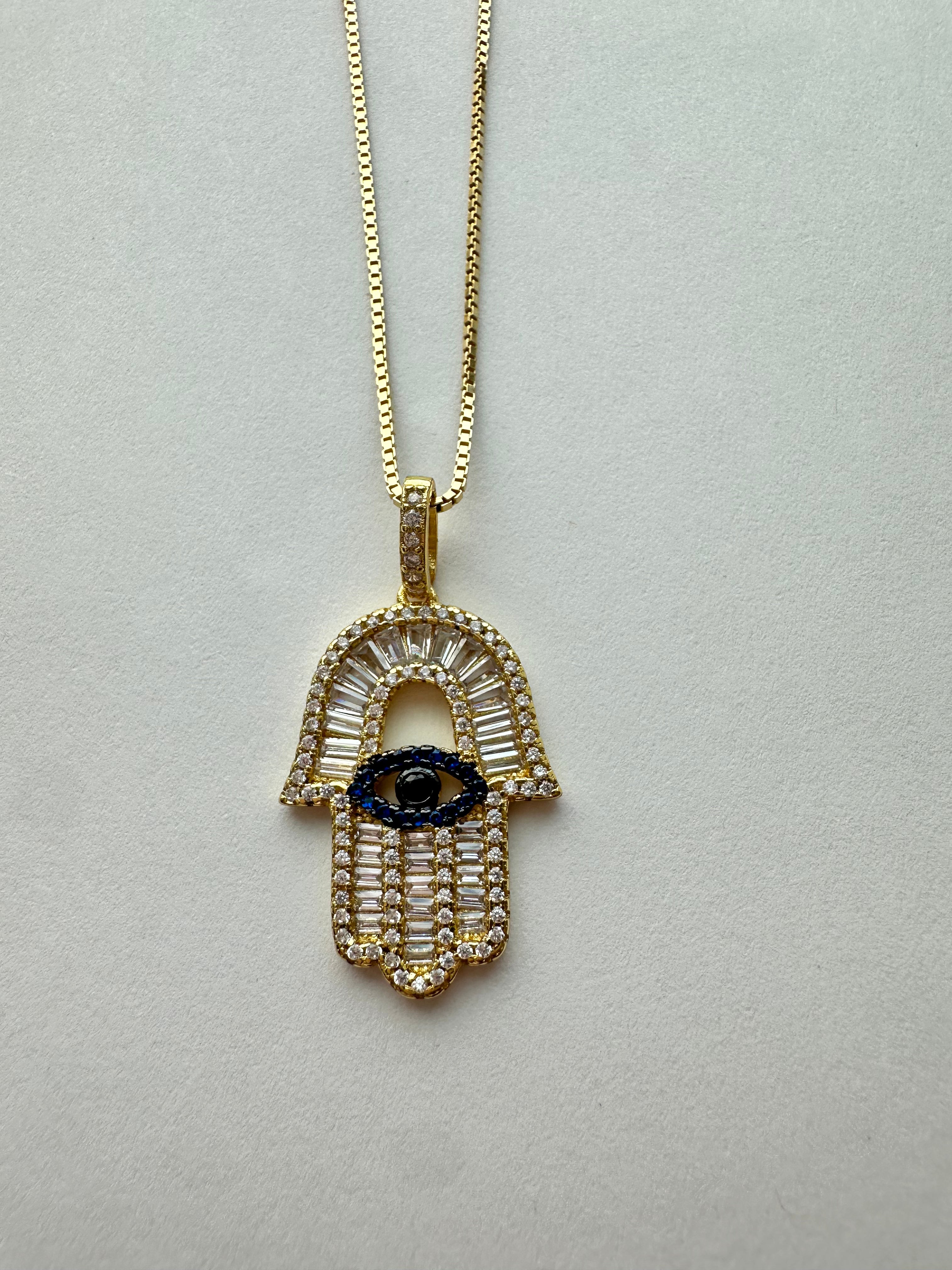 Radiant Hamsa Eye Necklace
