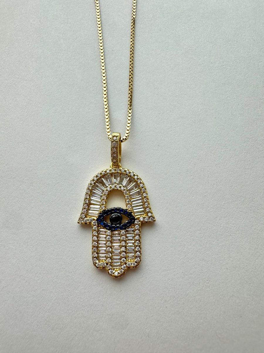 Radiant Hamsa Eye Necklace