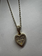 Heart Baguette Pendant Chain