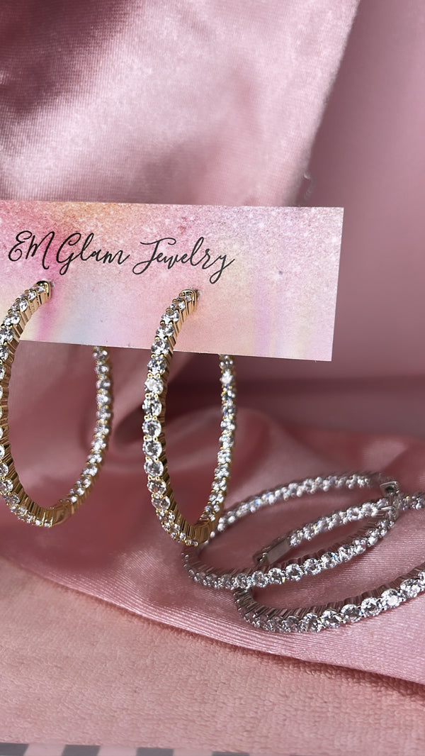 The Medium Bling Hoops