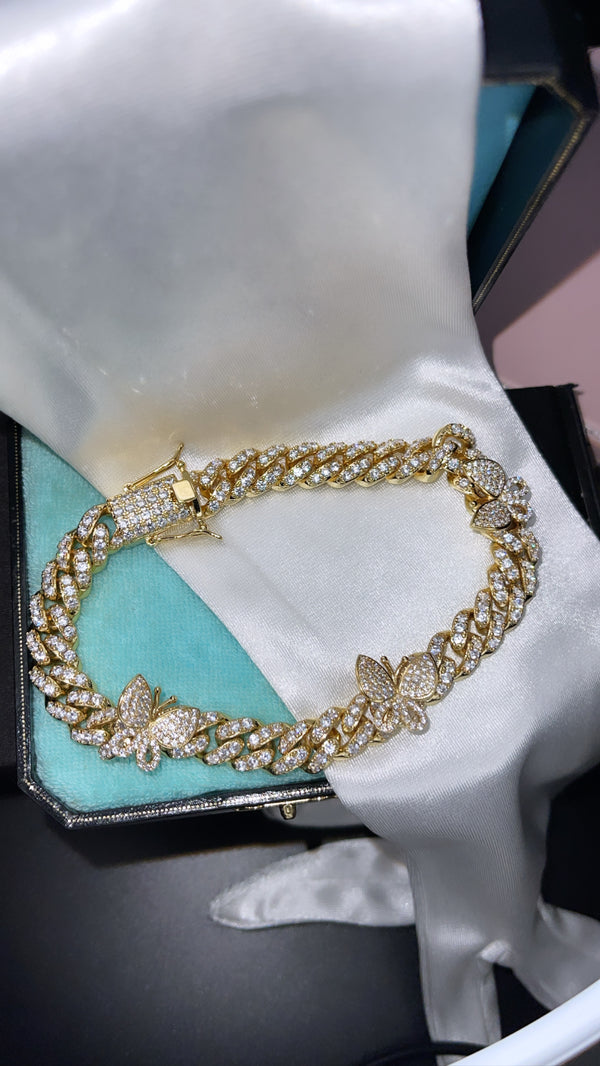 Fly High Butterfly Cuban Link Anklet