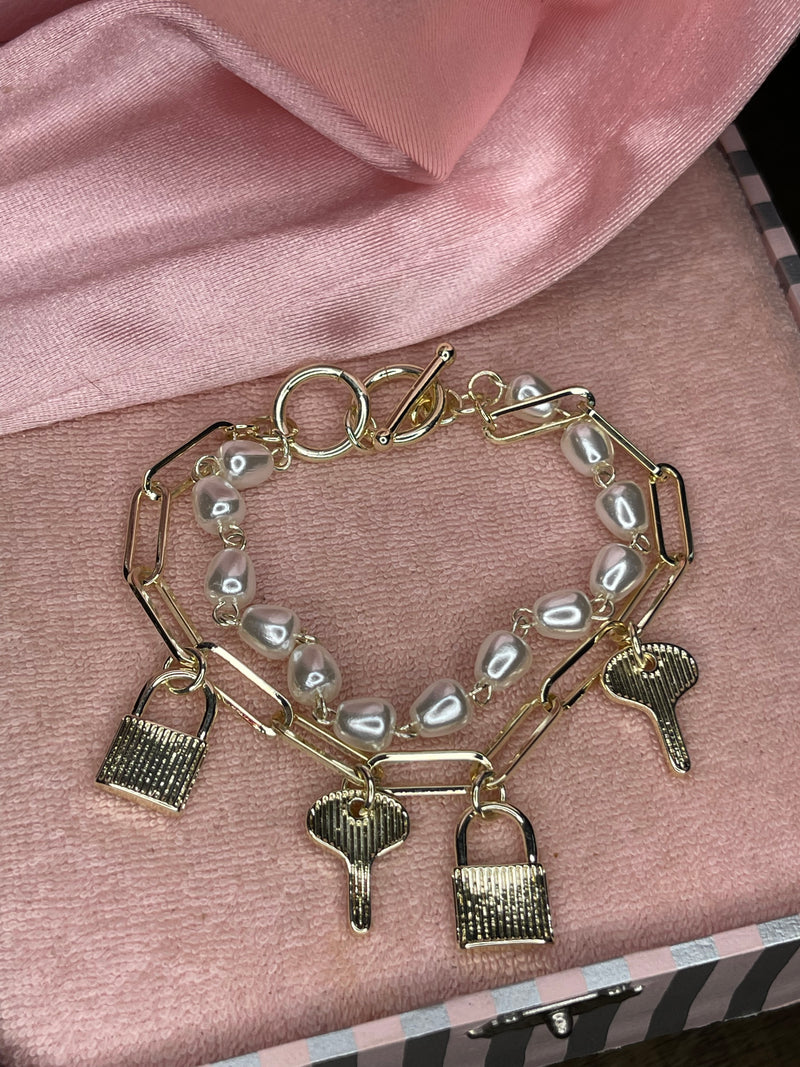 Pearls And Charms Bracelet