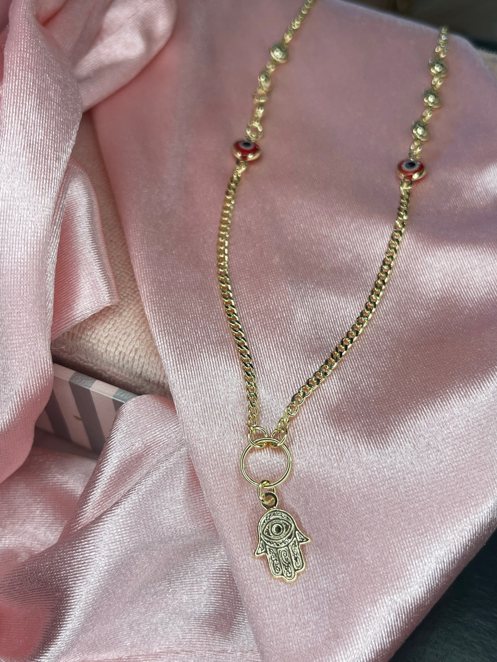 Hamsa Evil Eye Necklace