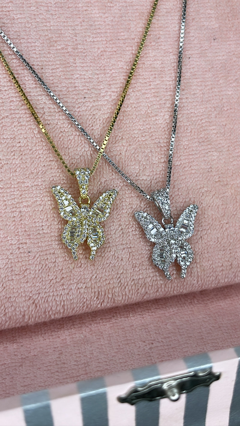 The Shimmer Baguette Butterfly Chain