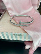 The Diamante Nail Bracelet In Silver