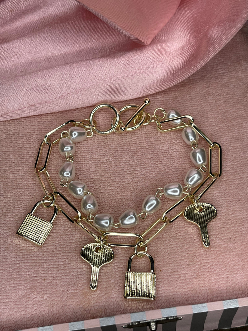 Pearls And Charms Bracelet