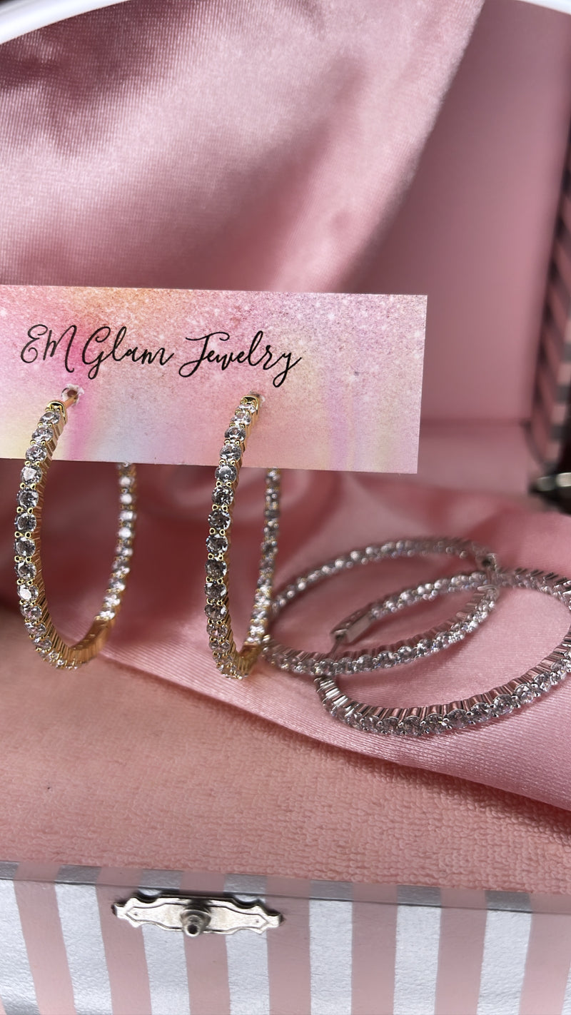 The Medium Bling Hoops