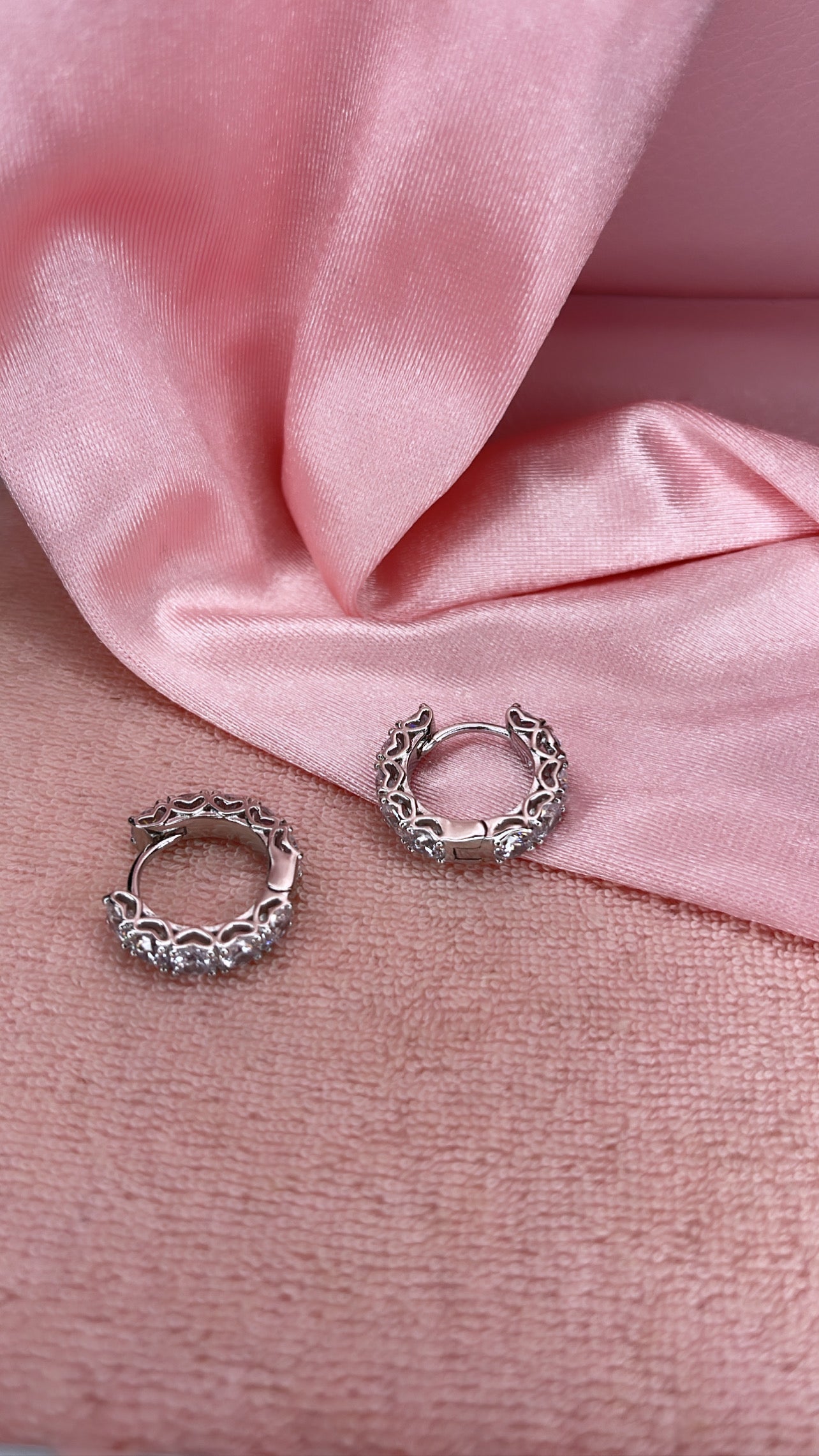 Mini Bling Hoops In Silver