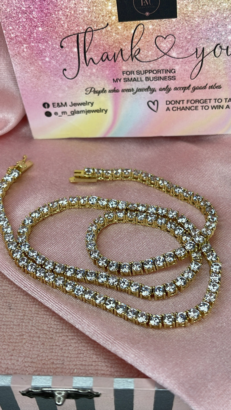 Gold Tennis Chain 3mm